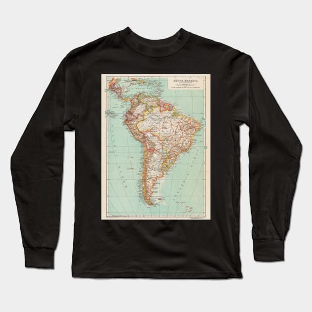 South America Antique Maps Long Sleeve T-Shirt by alexrow